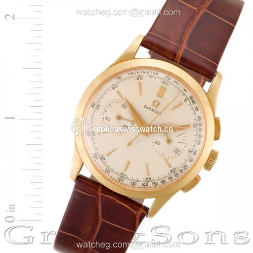 Omega 2872 Chronograph Manual Male 18k Pink Gold Replica Omega 2872 Chronograph Manual Male 18k Pink Gold Replica