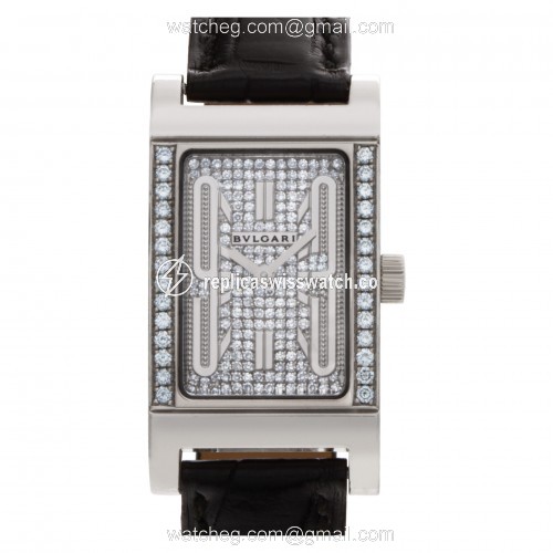 Bvlgari RT W39 G Rettangolo Quartz Female 18k White Gold Replica Bvlgari RT W39 G Rettangolo Quartz Female 18k White Gold Replica