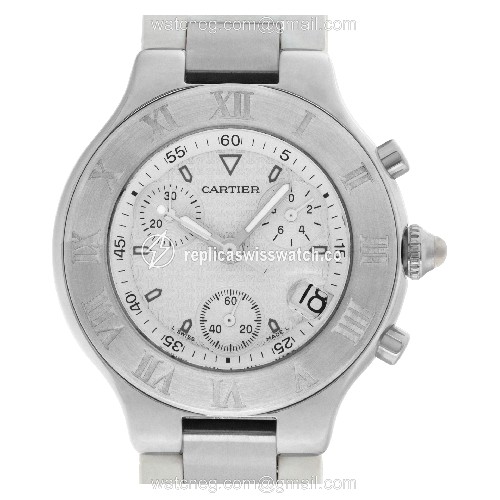 Cartier w10184U2 Chronoscaph 21 Quartz Unisex Stainless Steel Replica Cartier w10184U2 Chronoscaph 21 Quartz Unisex Stainless Steel Replica
