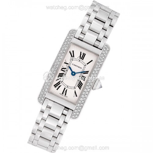 Cartier WB7018L1 Tank Americaine Quartz Female 18k White Gold Replica Cartier WB7018L1 Tank Americaine Quartz Female 18k White Gold Replica