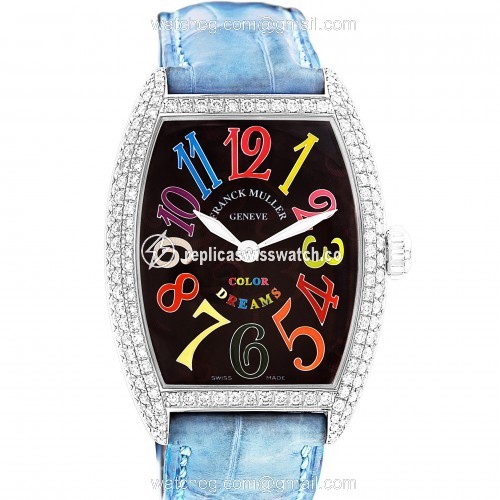 Franck Muller 7502 QZD Color Dreams Quartz Female 18k White Gold Replica Franck Muller 7502 QZD Color Dreams Quartz Female 18k White Gold Replica