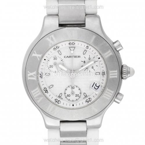 Cartier 2424 Chronoscaph 21 Quartz Unisex Stainless Steel Replica Cartier 2424 Chronoscaph 21 Quartz Unisex Stainless Steel Replica