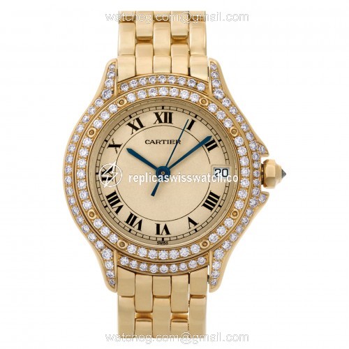 Cartier C887907 Cougar Quartz Female 18k yellow gold Replica Cartier C887907 Cougar Quartz Female 18k yellow gold Replica