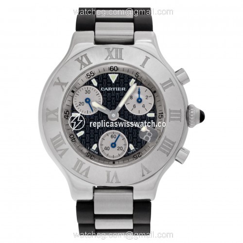 Cartier 2424 Chronoscaph Quartz Unisex Stainless Steel Replica Cartier 2424 Chronoscaph Quartz Unisex Stainless Steel Replica