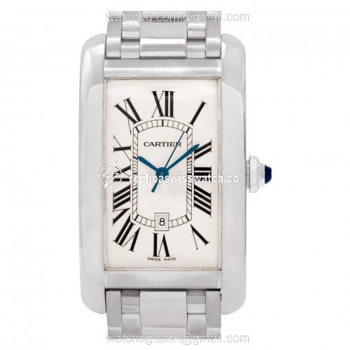 Cartier W2605511 Tank Americaine Automatic Unisex 18k White Gold Replica Cartier W2605511 Tank Americaine Automatic Unisex 18k White Gold Replica