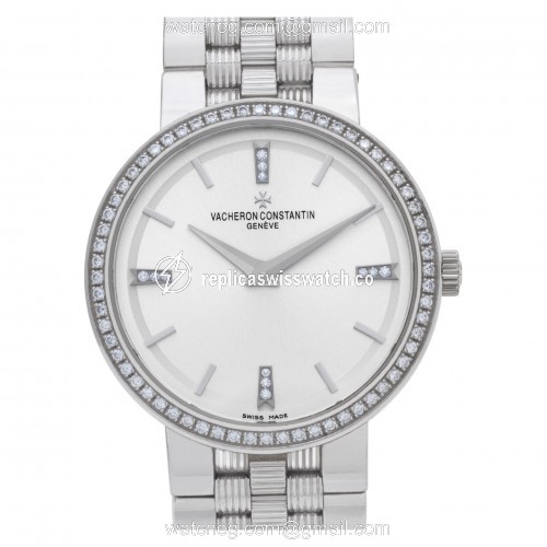 Vacheron Constantin 25557 Traditionnelle Quartz Unisex 18k White Gold Replica Vacheron Constantin 25557 Traditionnelle Quartz Unisex 18k White Gold Replica