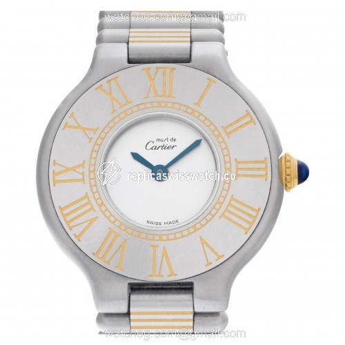 Cartier A00382 Must 21 Quartz Unisex Stainless Steel & Gold Plated Replica Cartier A00382 Must 21 Quartz Unisex Stainless Steel & Gold Plated Replica