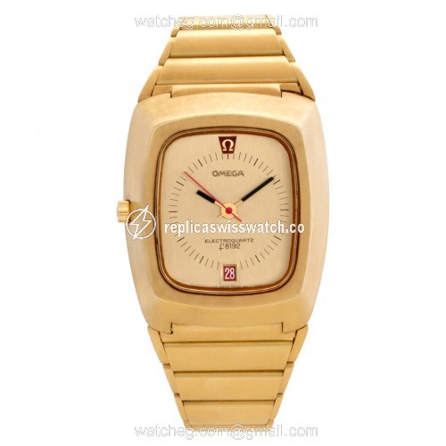 Omega 196.005 Electroquartz Quartz Male 18k yellow gold Replica Omega 196.005 Electroquartz Quartz Male 18k yellow gold Replica