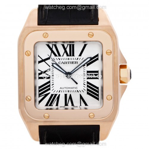 Cartier W20095Y1 Santos 100 Automatic Male 18k rose gold Replica Cartier W20095Y1 Santos 100 Automatic Male 18k rose gold Replica