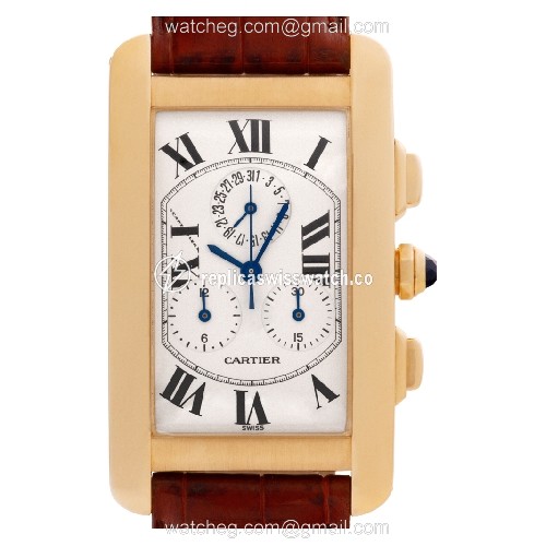 Cartier 1730 Tank Americaine Quartz Male 18k yellow gold Replica Cartier 1730 Tank Americaine Quartz Male 18k yellow gold Replica
