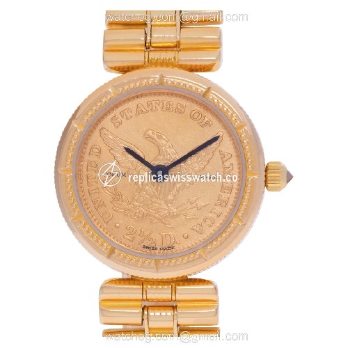 Corum 1852 $2.50 gold coin Quartz Female 18k yellow gold Replica Corum 1852 $2.50 gold coin Quartz Female 18k yellow gold Replica