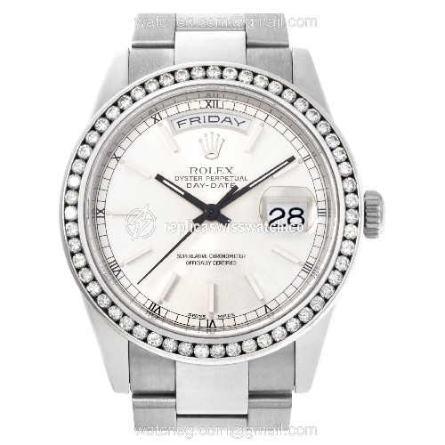 Rolex 118209 Day-Date Automatic Male 18k White Gold Replica Rolex 118209 Day-Date Automatic Male 18k White Gold Replica