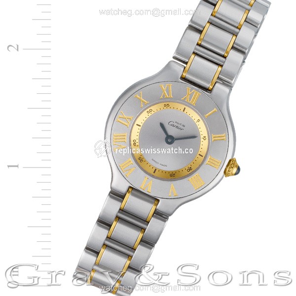 Cartier W10072R6 Must 21 Quartz Female 18k gold & Stainless Steel Replica Cartier W10072R6 Must 21 Quartz Female 18k gold & Stainless Steel Replica