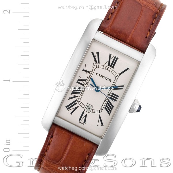 Cartier W2603256 Tank American Automatic Male 18k White Gold Replica Cartier W2603256 Tank American Automatic Male 18k White Gold Replica