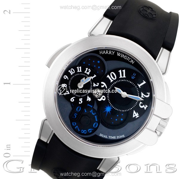 Harry Winston OCEATZWW002 Dual Time Automatic Male 18k White Gold Replica Harry Winston OCEATZWW002 Dual Time Automatic Male 18k White Gold Replica