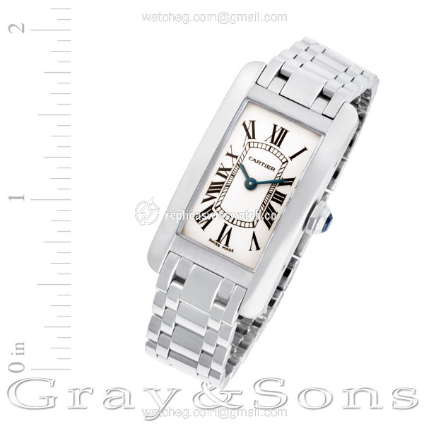 Cartier w26019L1 Tank American Quartz Female 18k White Gold Replica Cartier w26019L1 Tank American Quartz Female 18k White Gold Replica