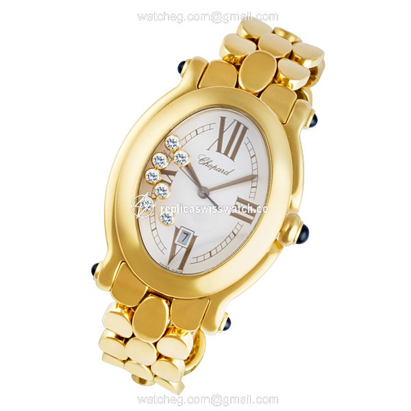 Chopard 277085-004 Happy Sport Quartz Female 18k yellow gold Replica Chopard 277085-004 Happy Sport Quartz Female 18k yellow gold Replica