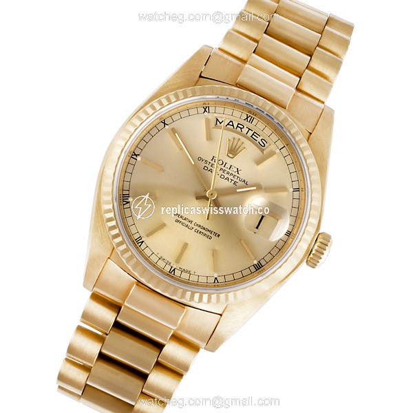 Rolex 18038 Day-Date Automatic Male 18k yellow gold Replica Rolex 18038 Day-Date Automatic Male 18k yellow gold Replica