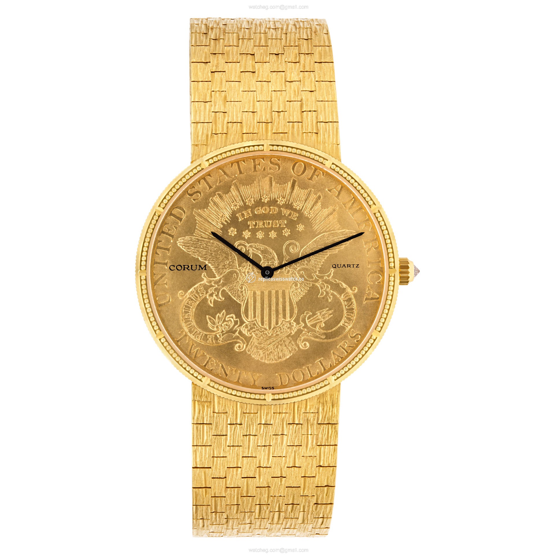 Corum Corum 2975 $20 Coin Quartz Male 18k yellow gold Replica Corum Corum 2975 $20 Coin Quartz Male 18k yellow gold Replica