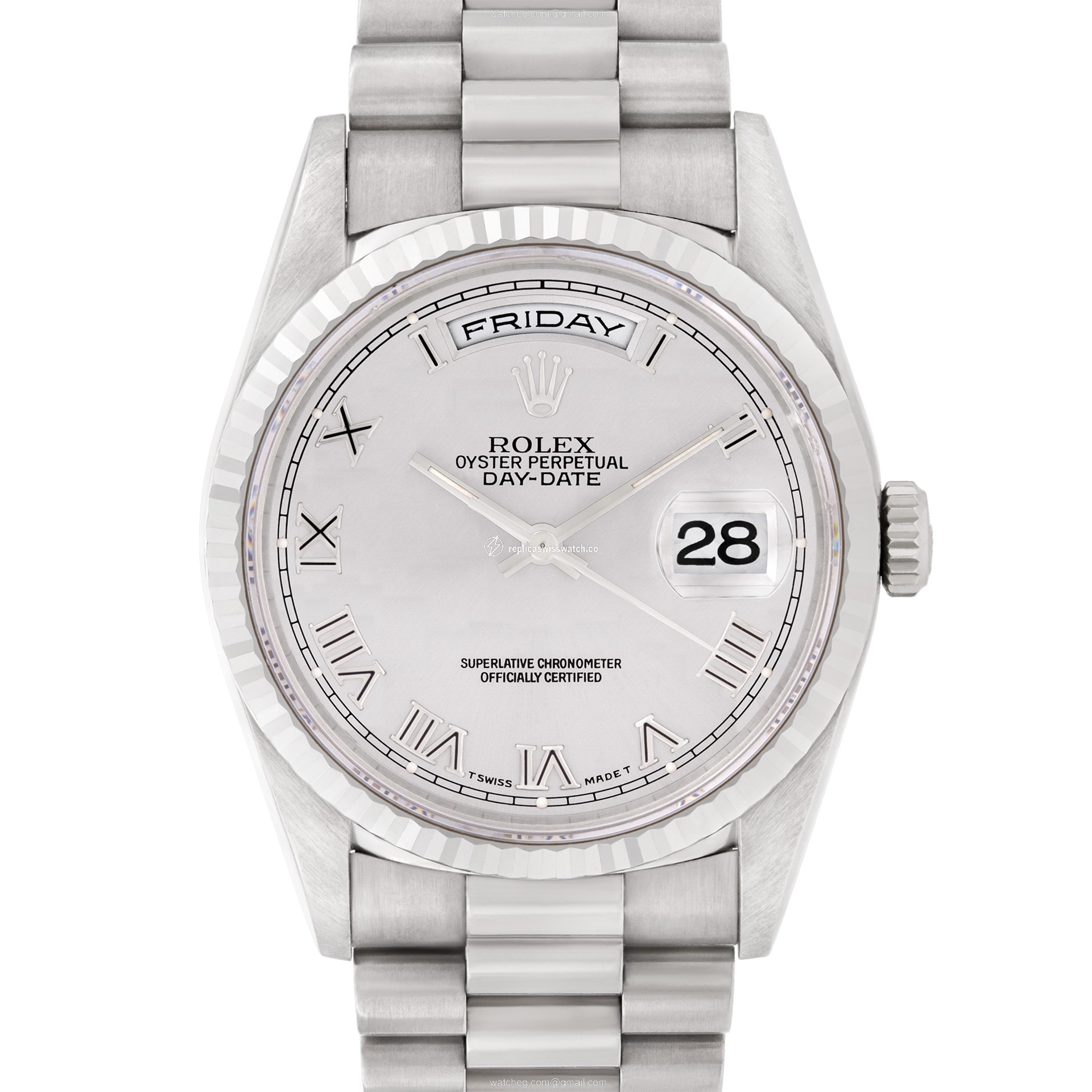 Rolex 18239 Day-Date Automatic Male 18k White Gold Replica Rolex 18239 Day-Date Automatic Male 18k White Gold Replica