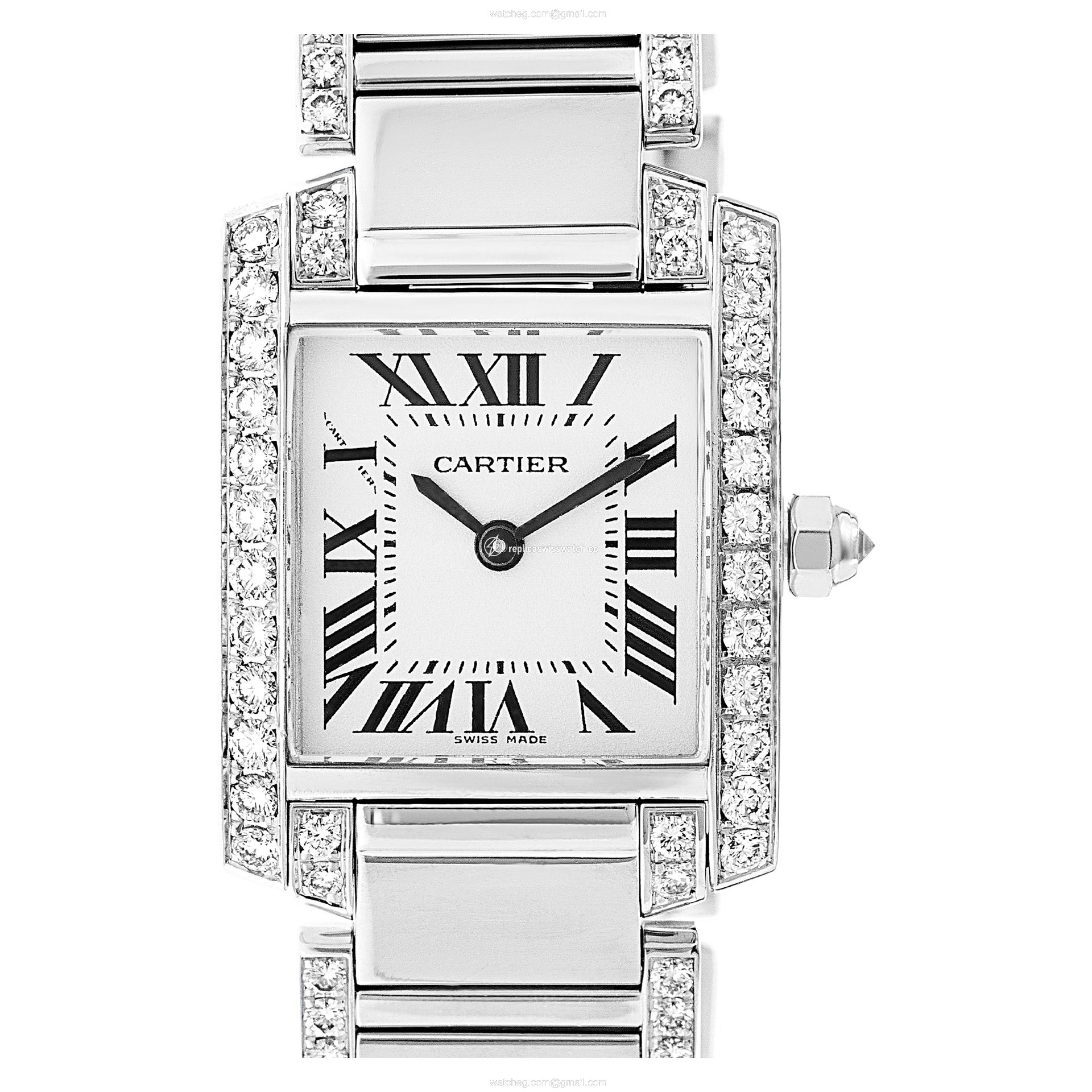 Cartier 2403 Tank Francaise Quartz Female 18k White Gold Replica Cartier 2403 Tank Francaise Quartz Female 18k White Gold Replica