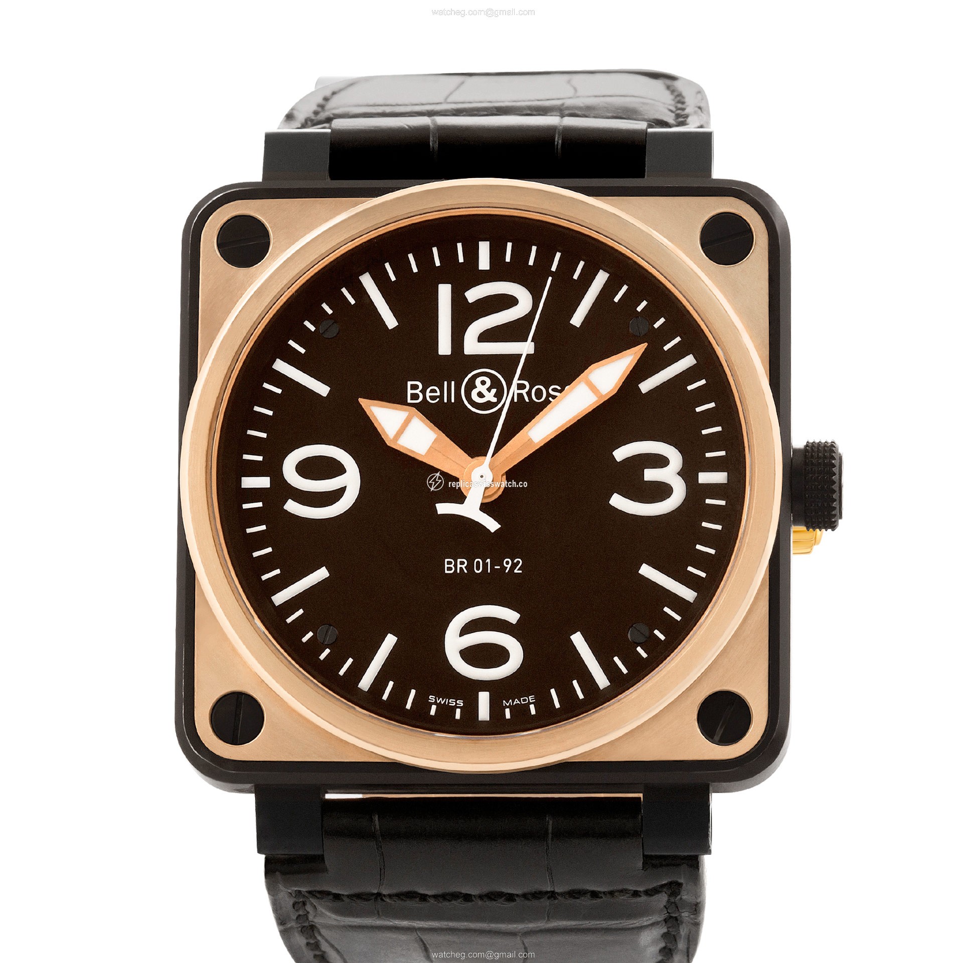 Bell & Ross BR01-92 Aviation Automatic Male 18K Rose gold & Carbon Replica Bell & Ross BR01-92 Aviation Automatic Male 18K Rose gold & Carbon Replica