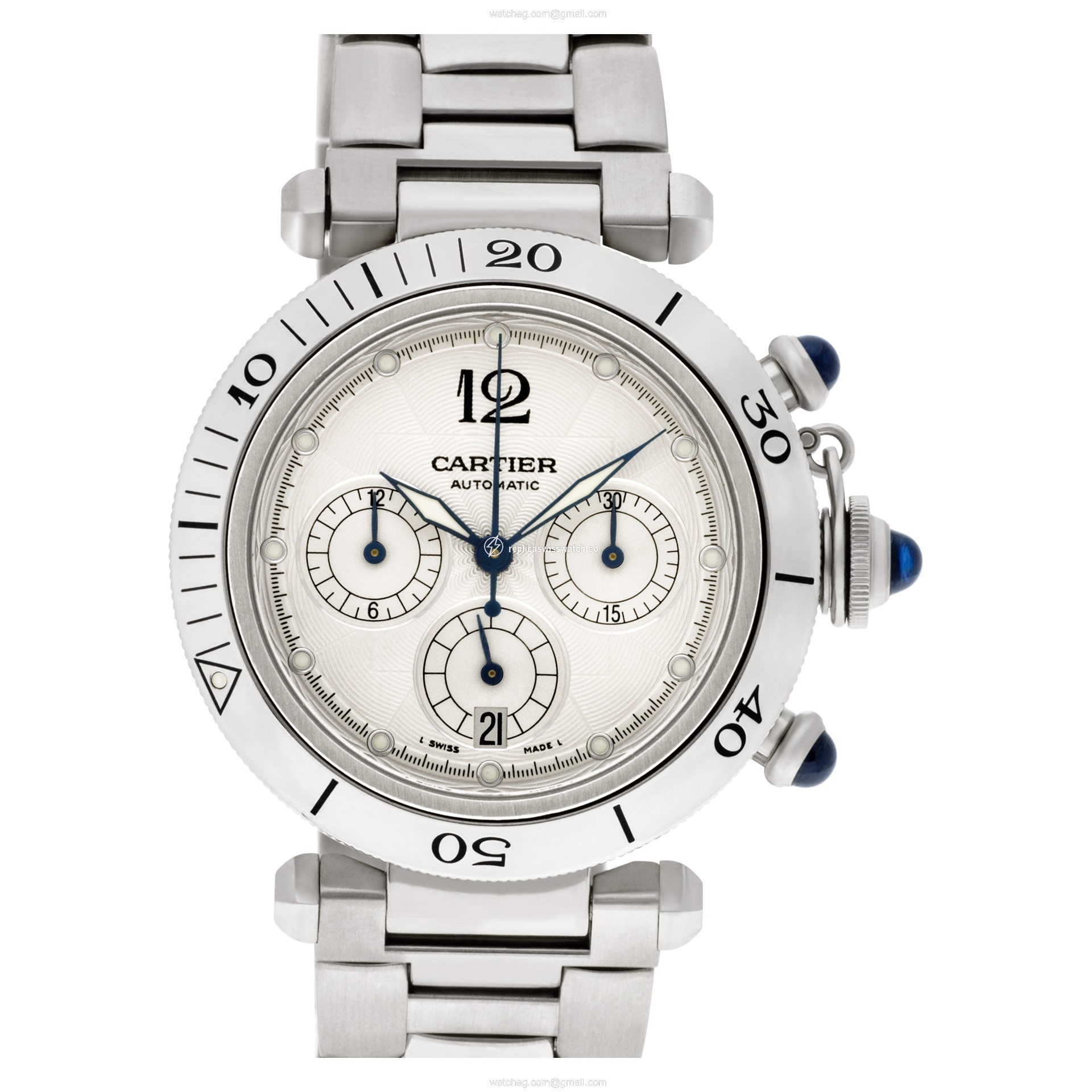 Cartier W31018H3 Pasha Chronograph Automatic Male Stainless Steel Replica Cartier W31018H3 Pasha Chronograph Automatic Male Stainless Steel Replica