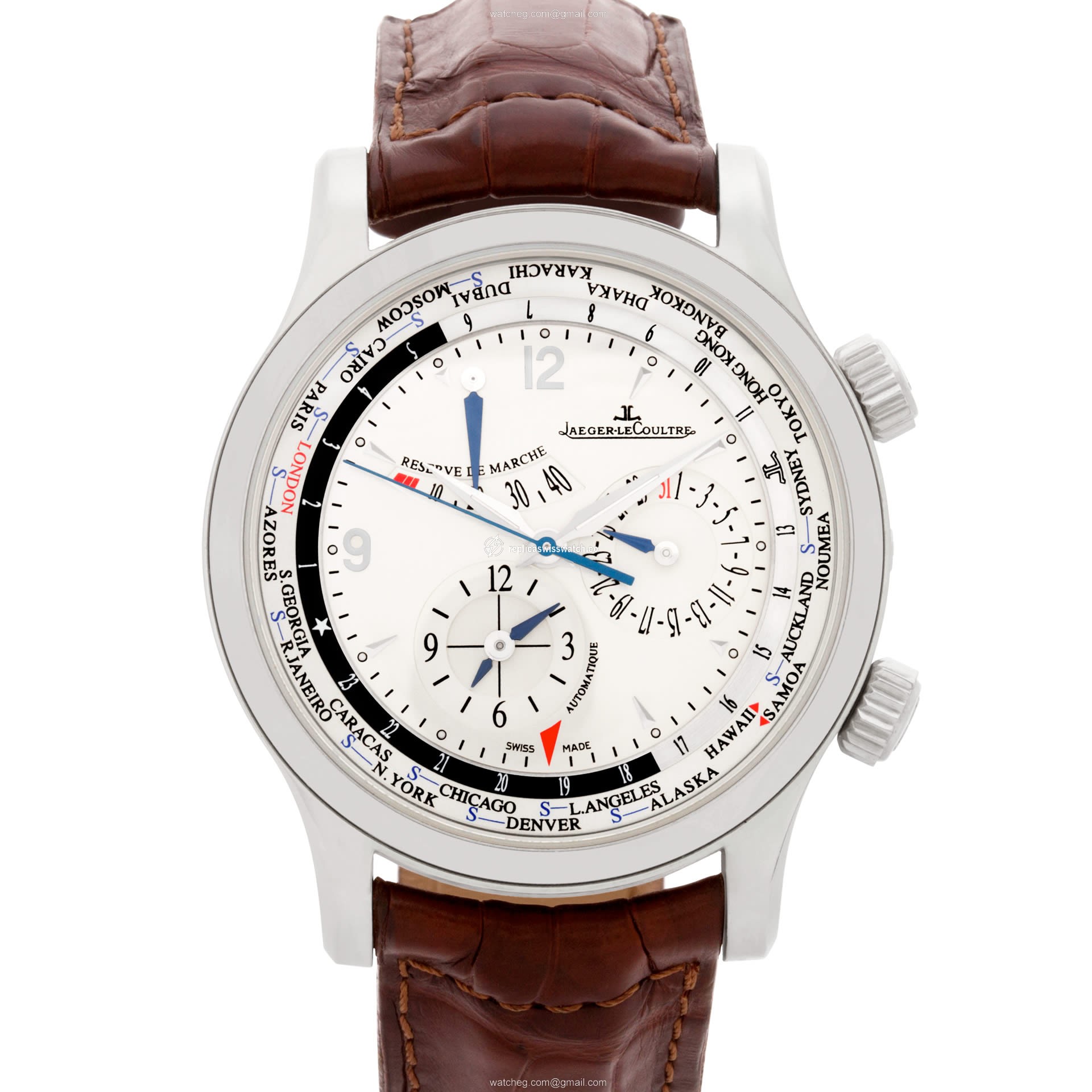 Jaeger LeCoultre Q1528420 Master World Geographic Automatic Male Stainless Steel Replica Jaeger LeCoultre Q1528420 Master World Geographic Automatic Male Stainless Steel Replica