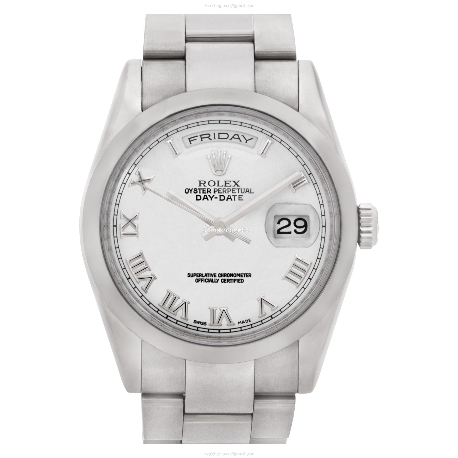 Rolex 118209 Day-Date Automatic Male 18k White Gold Replica Rolex 118209 Day-Date Automatic Male 18k White Gold Replica