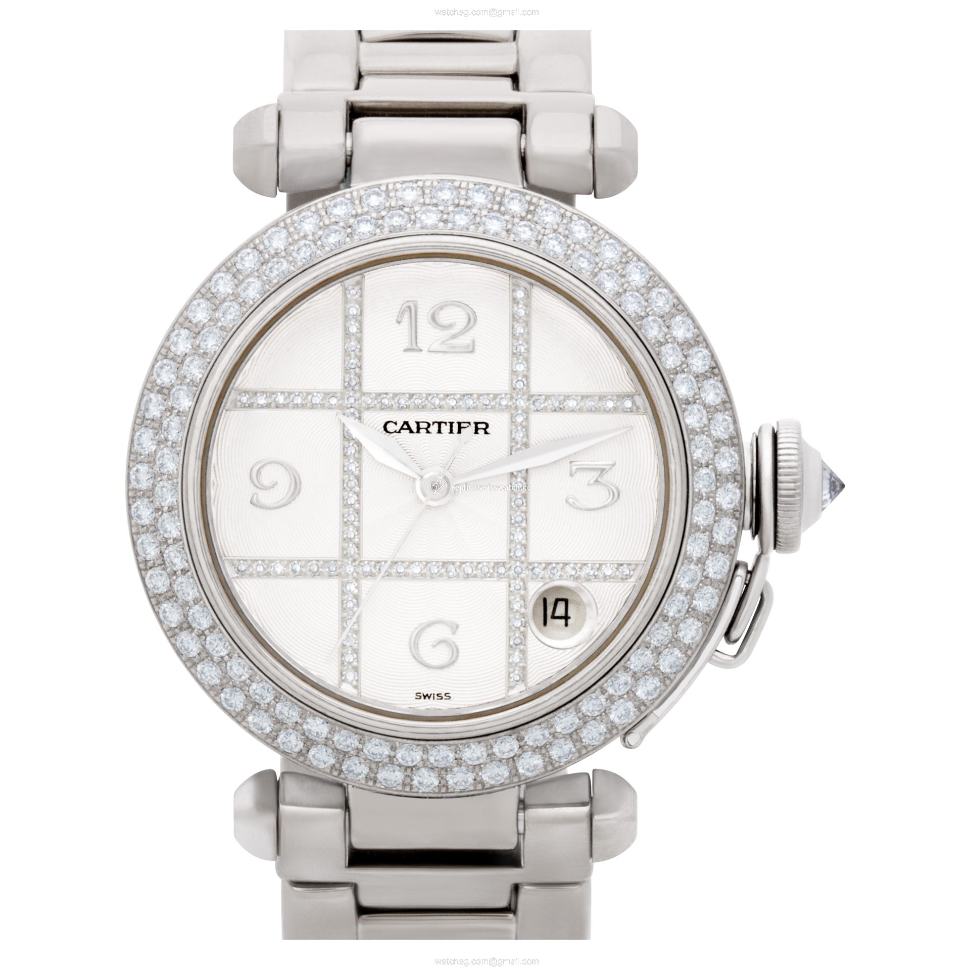 Cartier 2308 Pasha Automatic Female 18k White Gold Replica Cartier 2308 Pasha Automatic Female 18k White Gold Replica