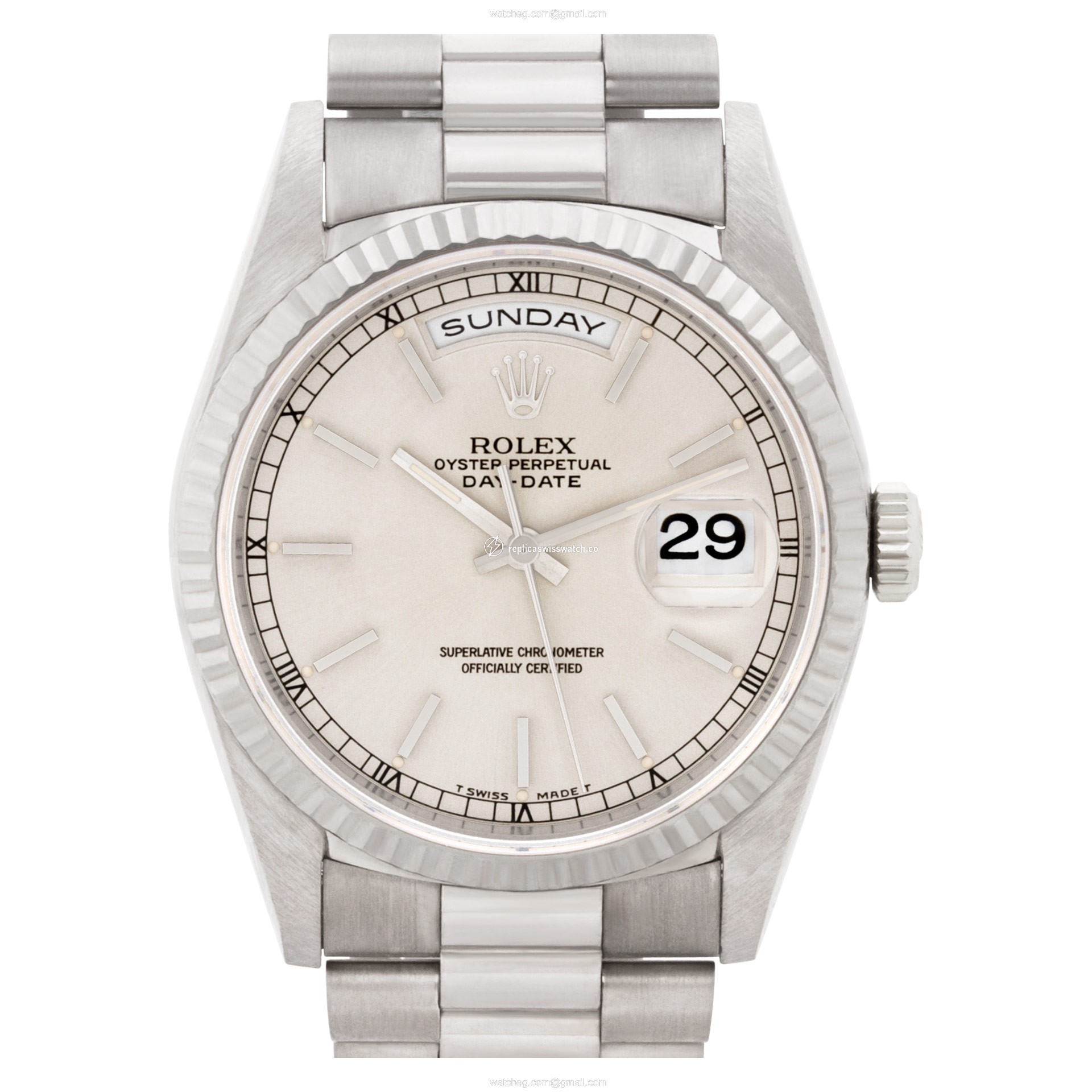 Rolex 18239 Day-Date Automatic Male 18k White Gold Replica Rolex 18239 Day-Date Automatic Male 18k White Gold Replica