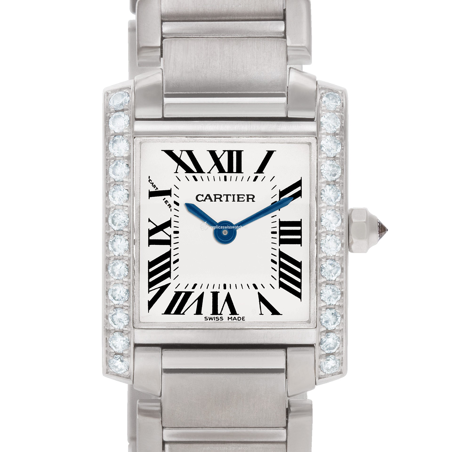 Cartier WE1002S3 Tank Francaise Quartz Female 18k White Gold Replica Cartier WE1002S3 Tank Francaise Quartz Female 18k White Gold Replica