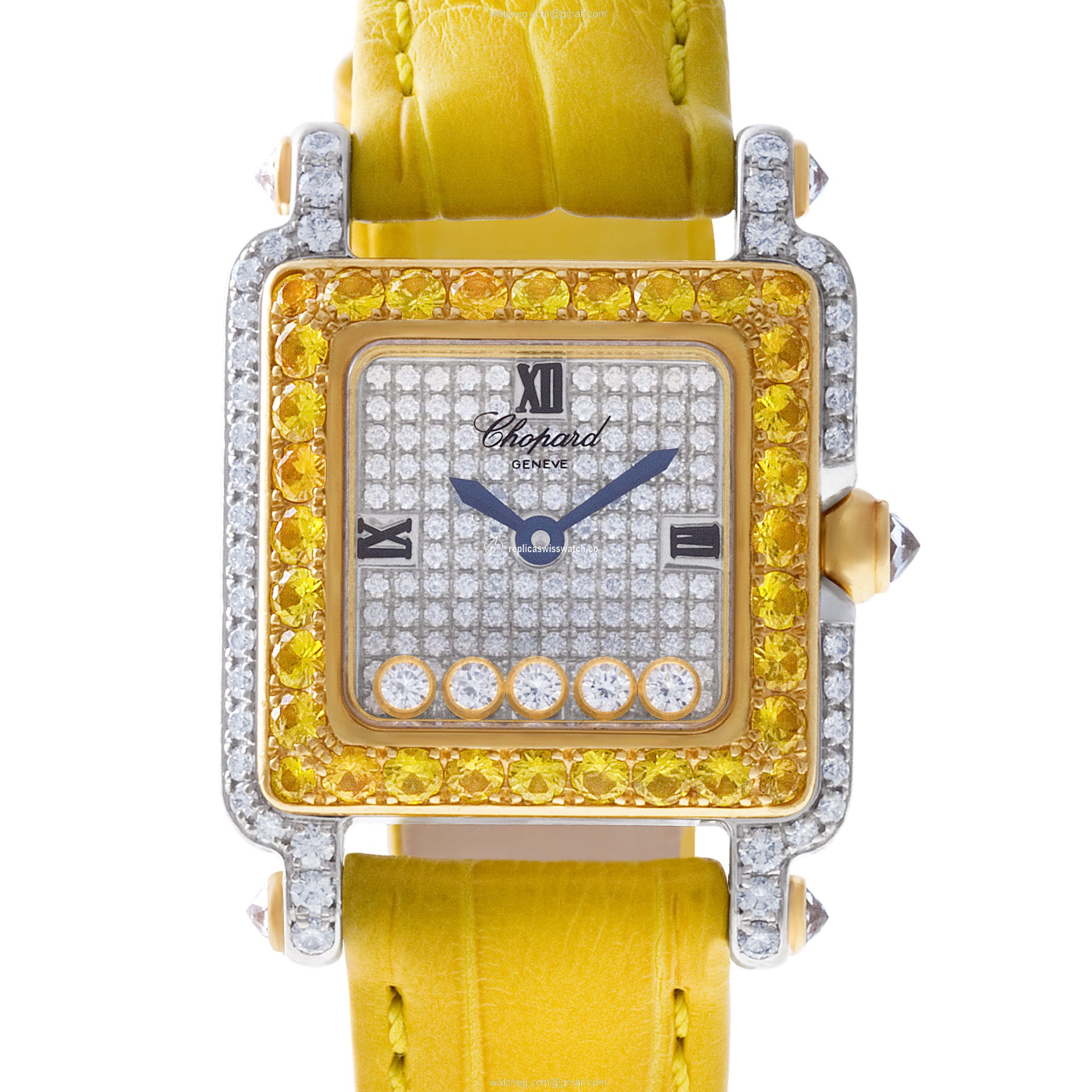 Chopard 276852-9019 Happy Sport Quartz Female 18k White Gold Replica Chopard 276852-9019 Happy Sport Quartz Female 18k White Gold Replica