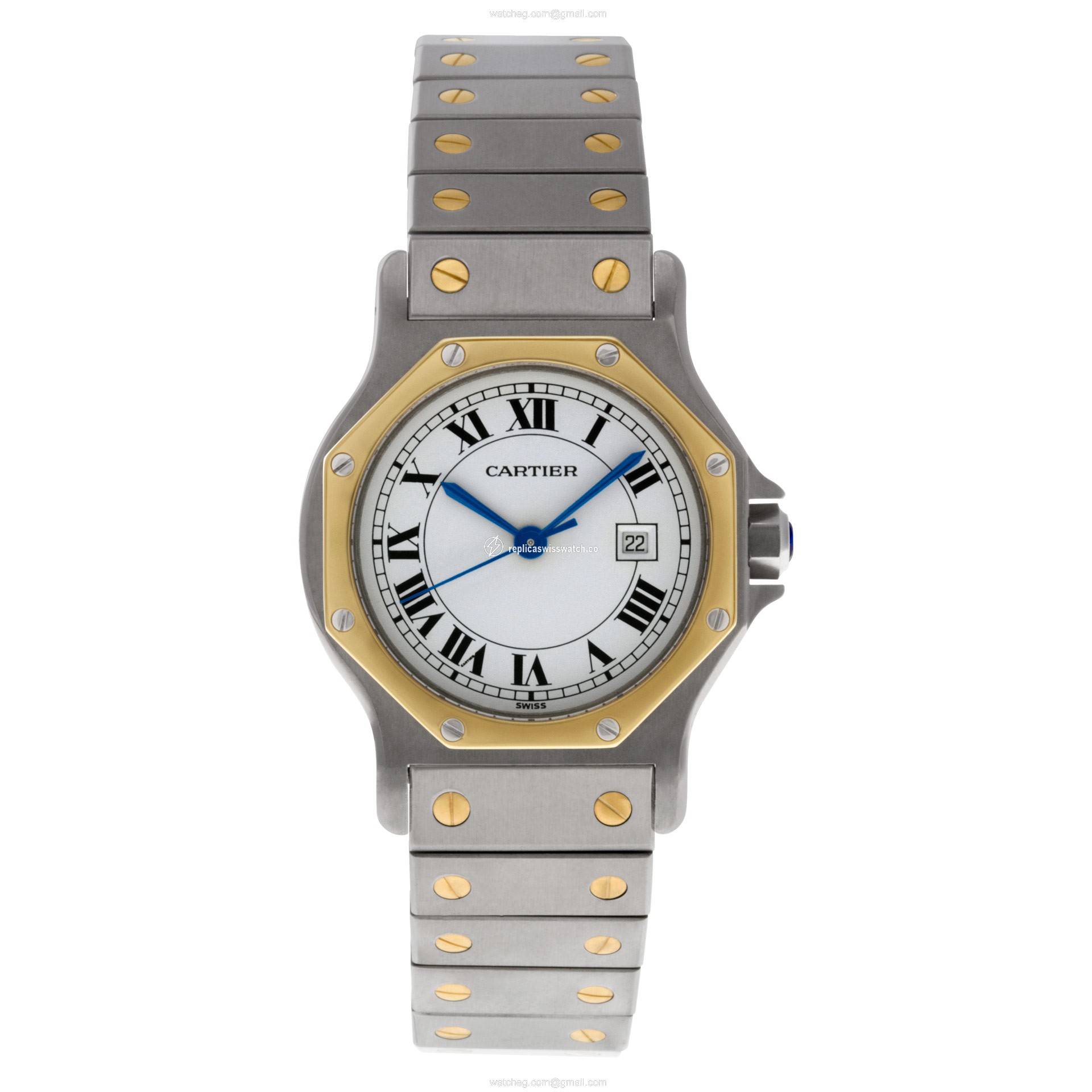 Cartier Cartier 1046 Santos Automatic Male 18k gold & Stainless Steel Replica Cartier Cartier 1046 Santos Automatic Male 18k gold & Stainless Steel Replica