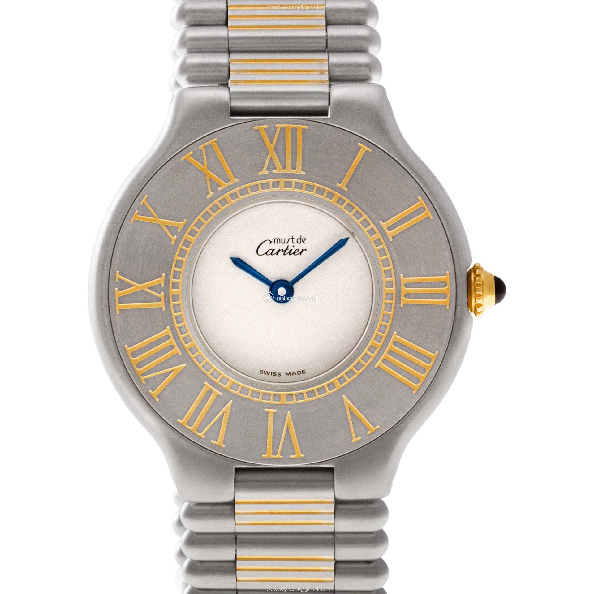 Cartier PL44613 Must de Quartz Unisex Stainless Steel & Gold Plated Replica Cartier PL44613 Must de Quartz Unisex Stainless Steel & Gold Plated Replica