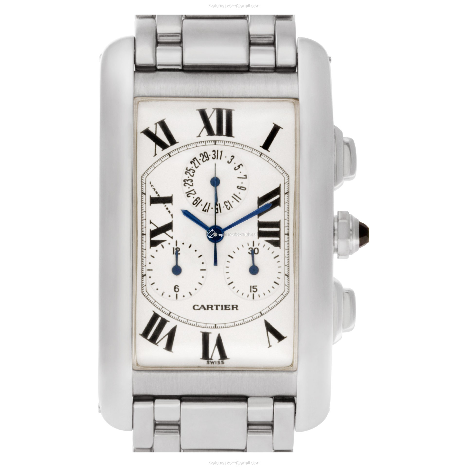 Cartier W26033L1 Tank Americaine Quartz Male 18k White Gold Replica Cartier W26033L1 Tank Americaine Quartz Male 18k White Gold Replica