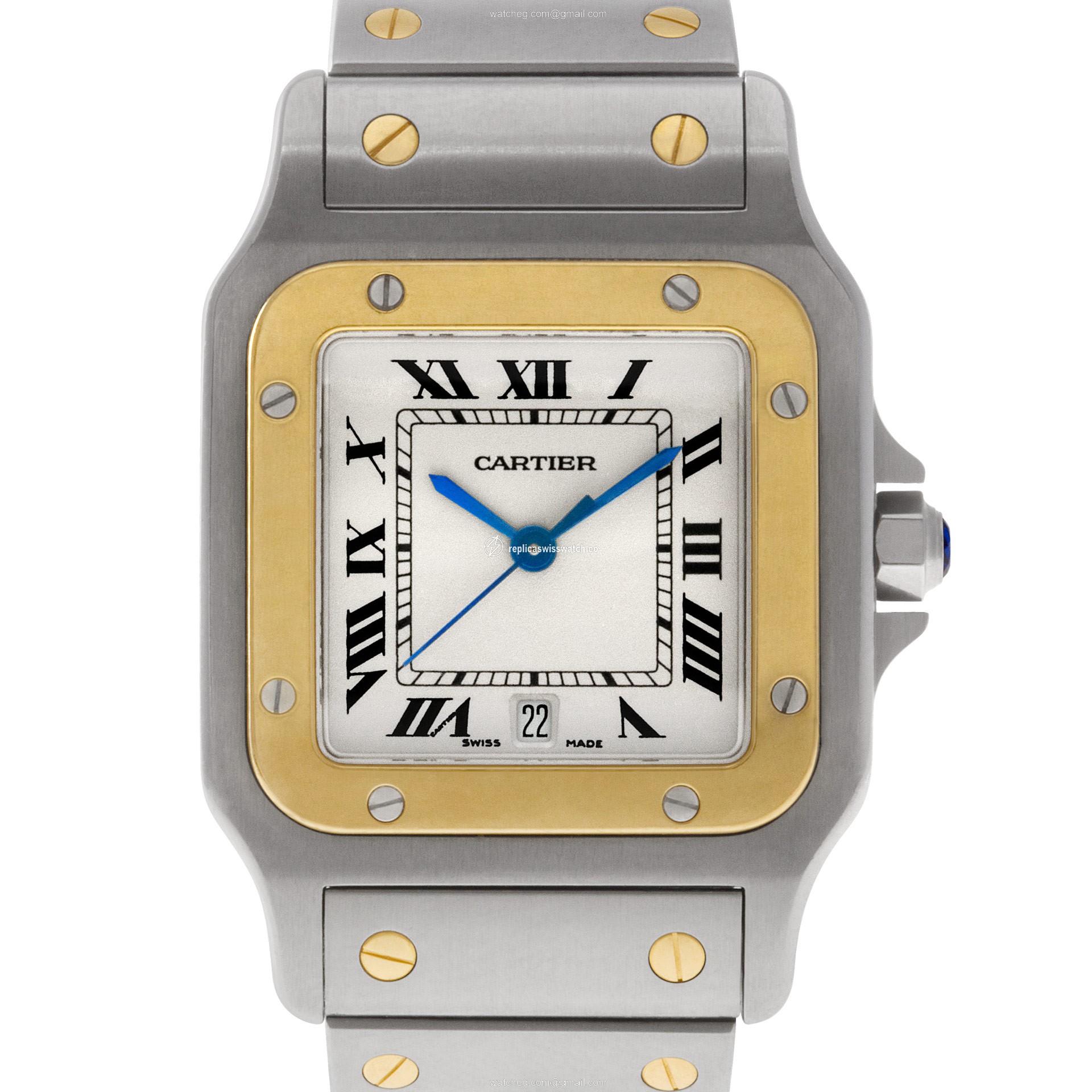 Cartier 1566 Santos Quartz Unisex 18k gold & Stainless Steel Replica Cartier 1566 Santos Quartz Unisex 18k gold & Stainless Steel Replica