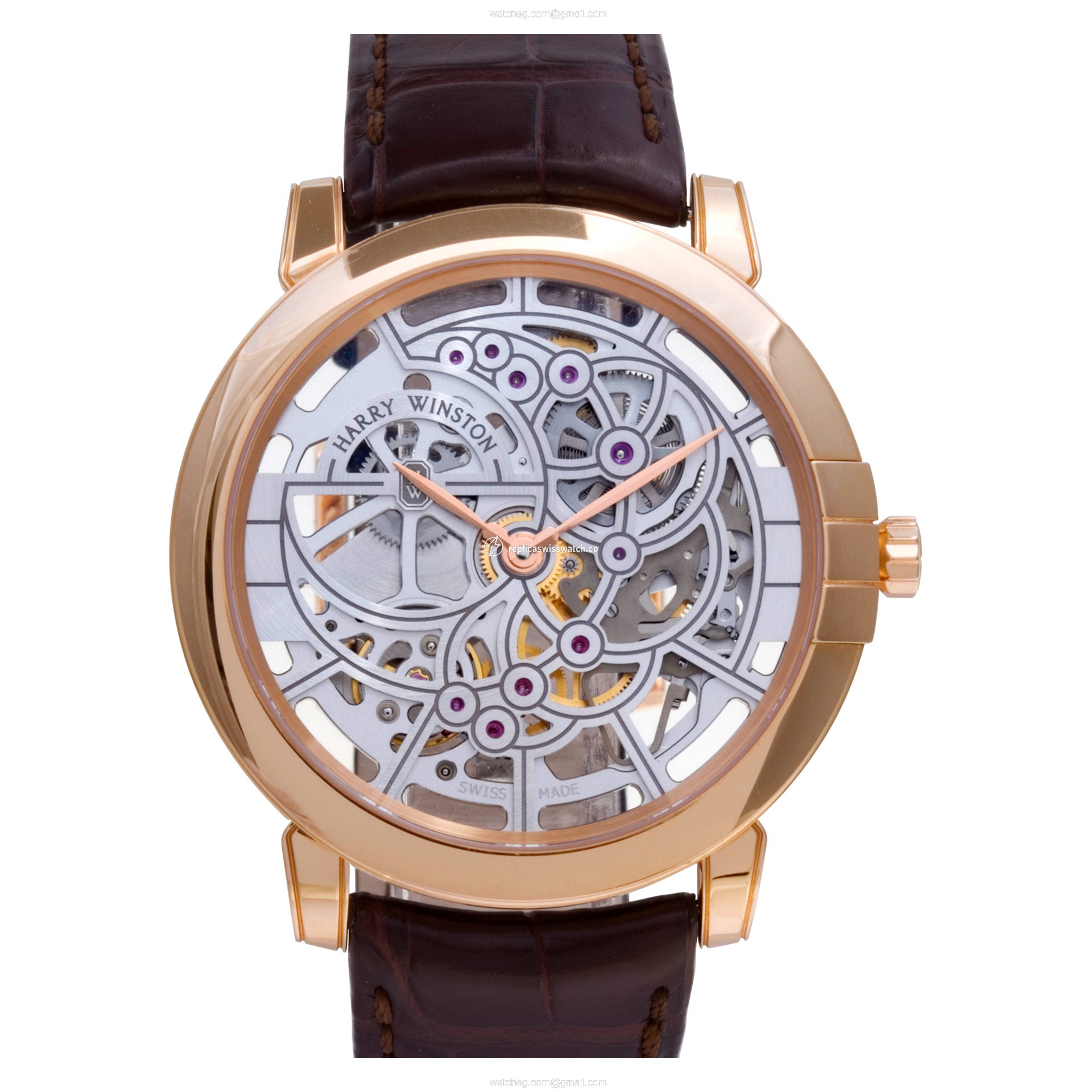 Harry Winston MIDAHM42RR01 Midnight Skeleton Automatic Male 18k rose gold Replica Harry Winston MIDAHM42RR01 Midnight Skeleton Automatic Male 18k rose gold Replica