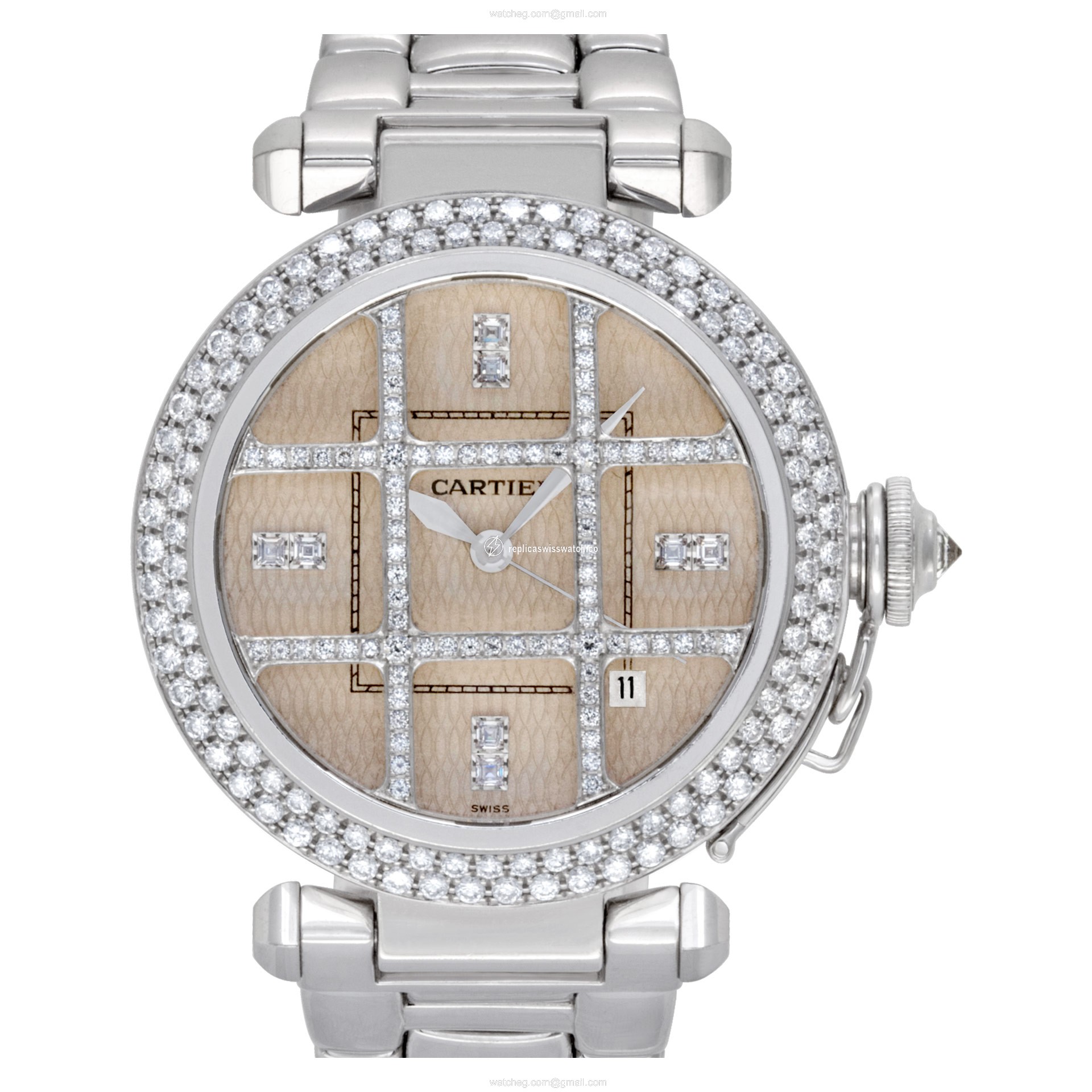 Cartier 2358 Pasha 38 Automatic Unisex 18k White Gold Replica Cartier 2358 Pasha 38 Automatic Unisex 18k White Gold Replica