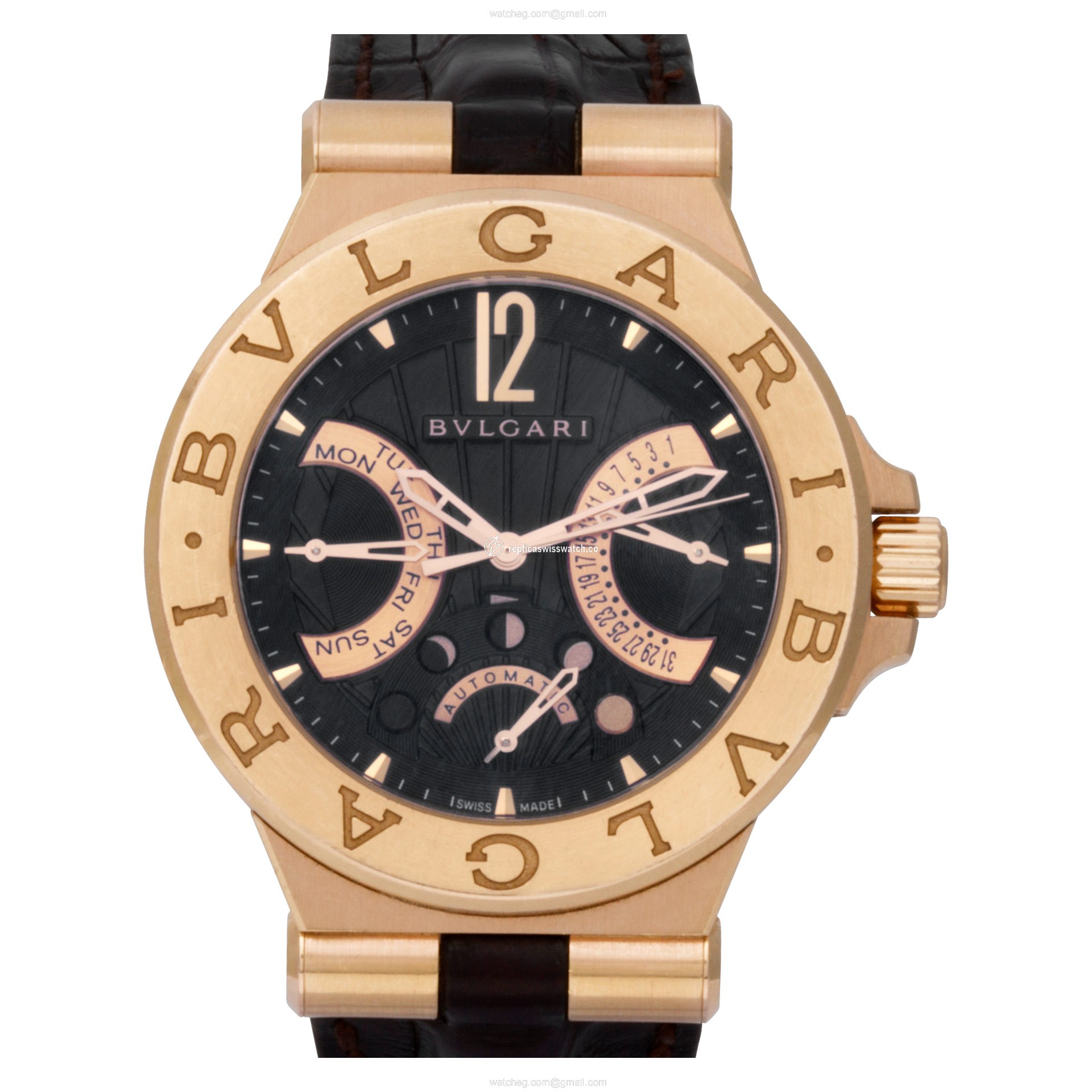 Bvlgari DGP42GMP Diagono Automatic Male 18k Pink Gold Replica Bvlgari DGP42GMP Diagono Automatic Male 18k Pink Gold Replica