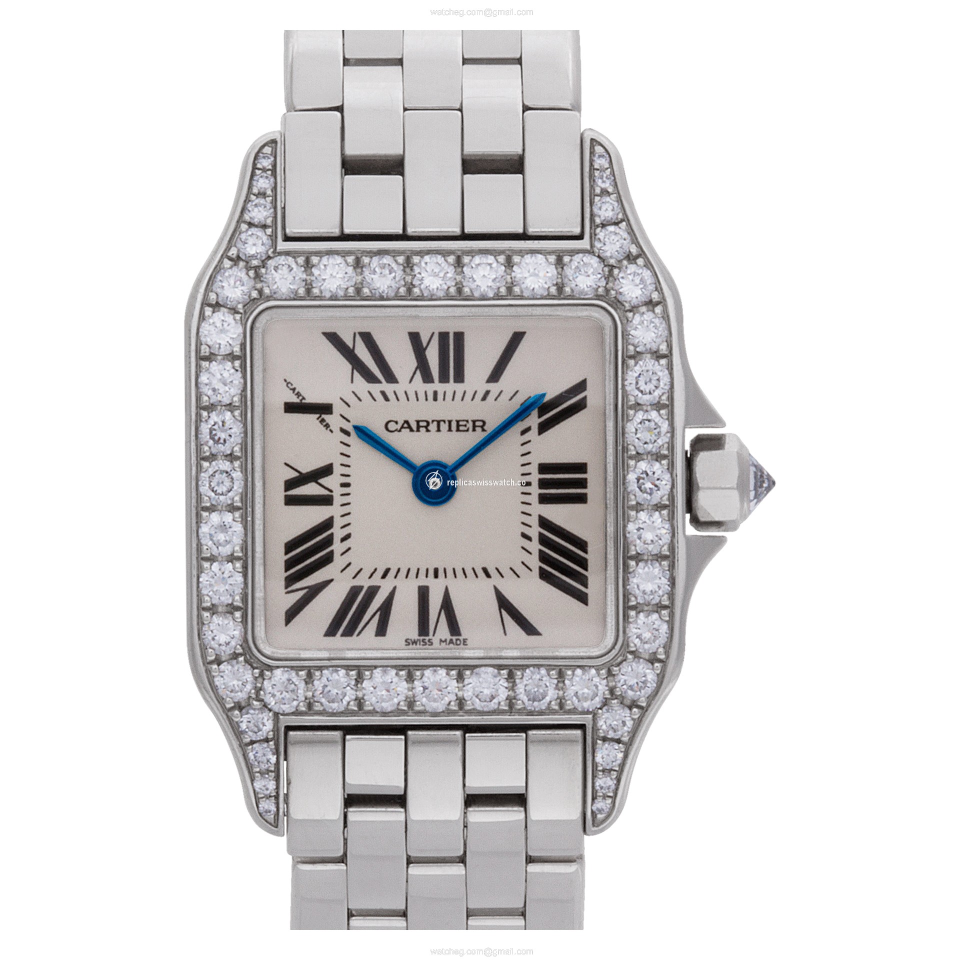 Cartier WF9003Y8 Santos Demoiselle Quartz Female 18k White Gold Replica Cartier WF9003Y8 Santos Demoiselle Quartz Female 18k White Gold Replica
