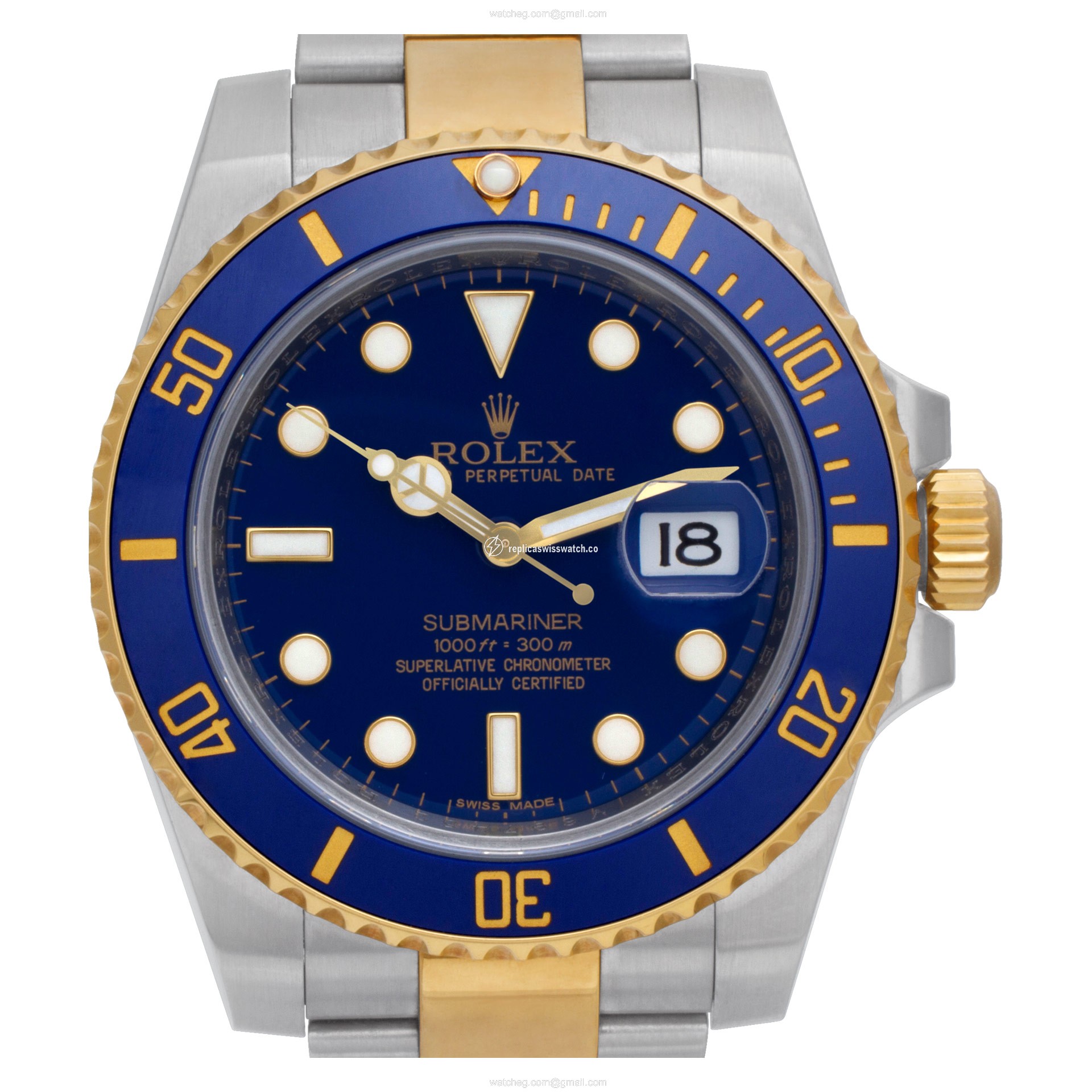 Rolex 116613 Submariner Automatic Male 18k gold & Stainless Steel Replica Rolex 116613 Submariner Automatic Male 18k gold & Stainless Steel Replica