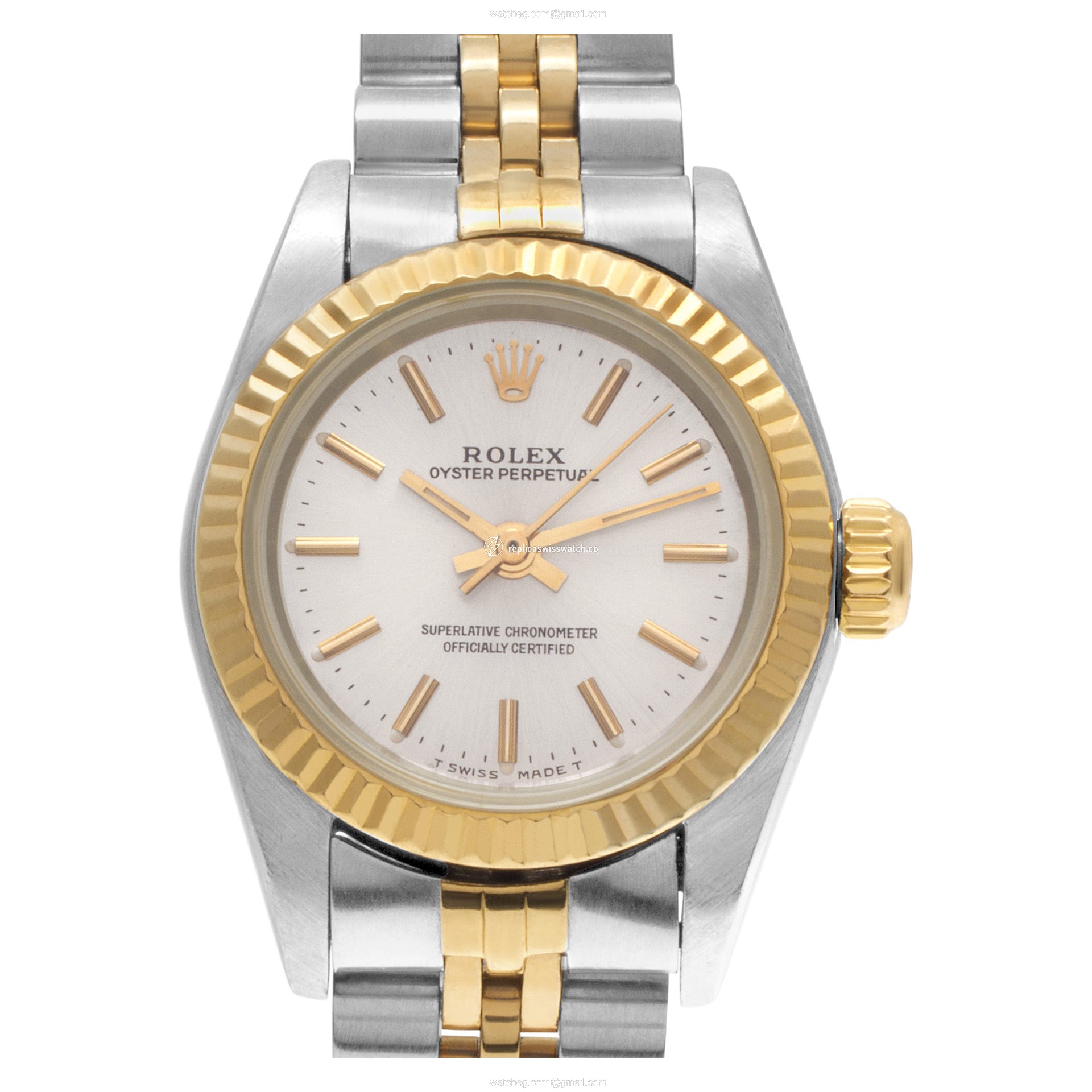 Rolex 67193 Oyster Perpetual Automatic Female 18k gold & Stainless Steel Replica Rolex 67193 Oyster Perpetual Automatic Female 18k gold & Stainless Steel Replica