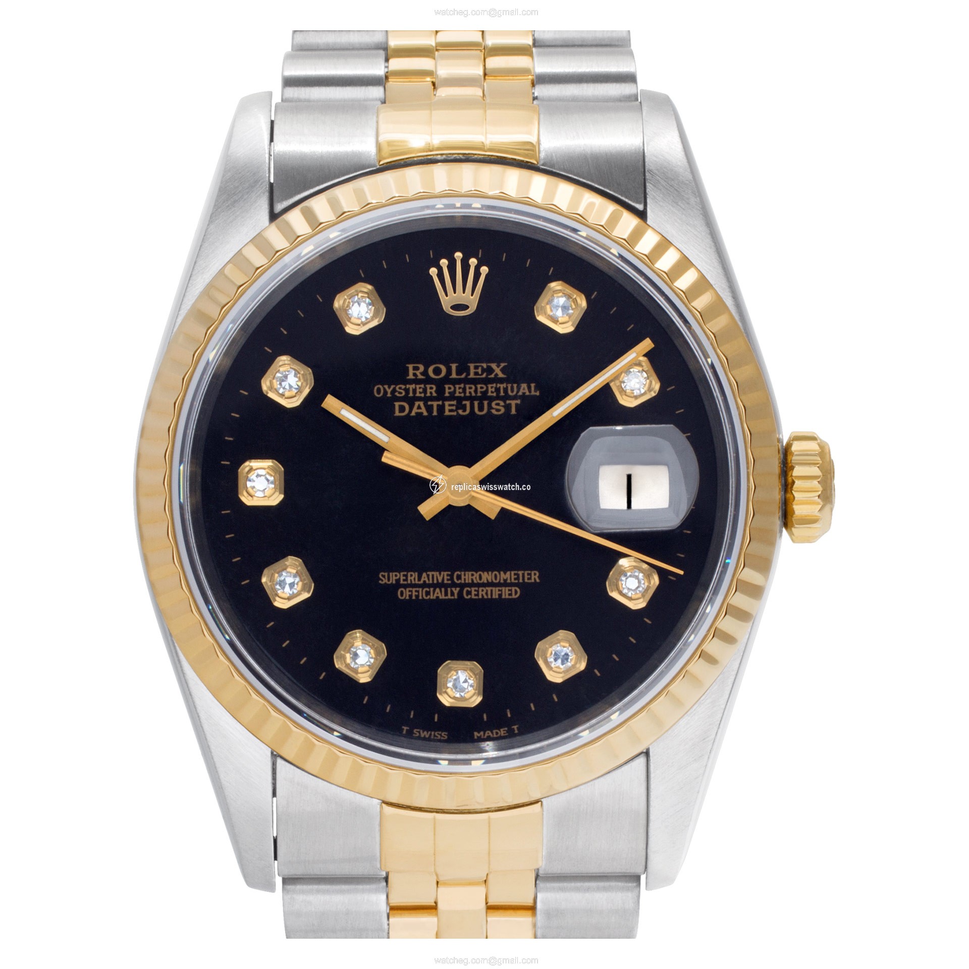 Rolex 16233 Datejust Automatic Male 18k gold & Stainless Steel Replica Rolex 16233 Datejust Automatic Male 18k gold & Stainless Steel Replica