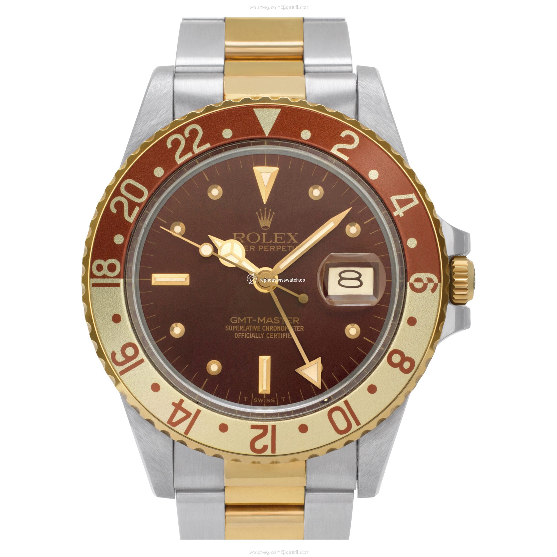 Rolex 16753 GMT-Master Automatic Male 18k gold & Stainless Steel Replica Rolex 16753 GMT-Master Automatic Male 18k gold & Stainless Steel Replica