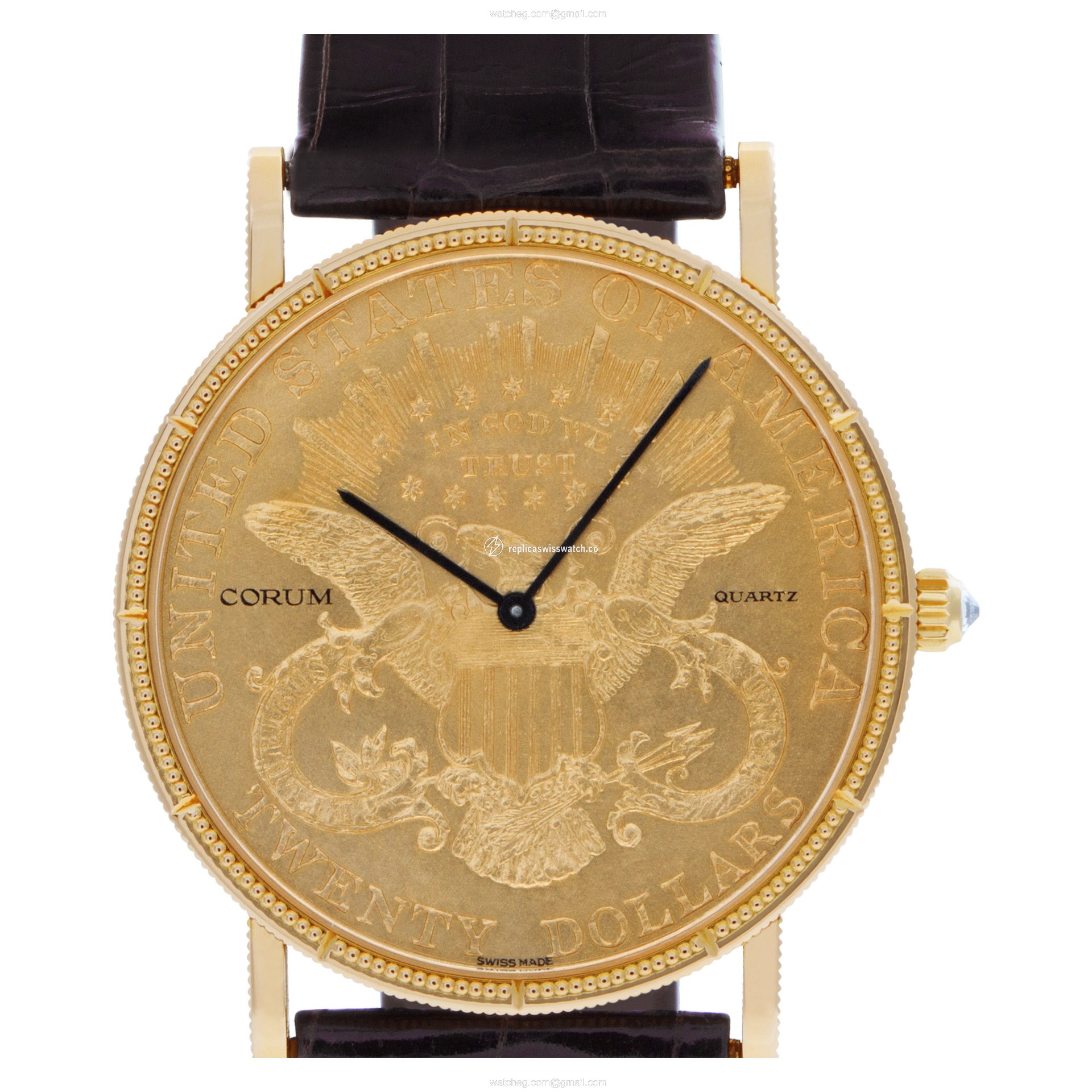 Corum 4414556 $20 Coin Quartz Male 18k yellow gold Replica Corum 4414556 $20 Coin Quartz Male 18k yellow gold Replica