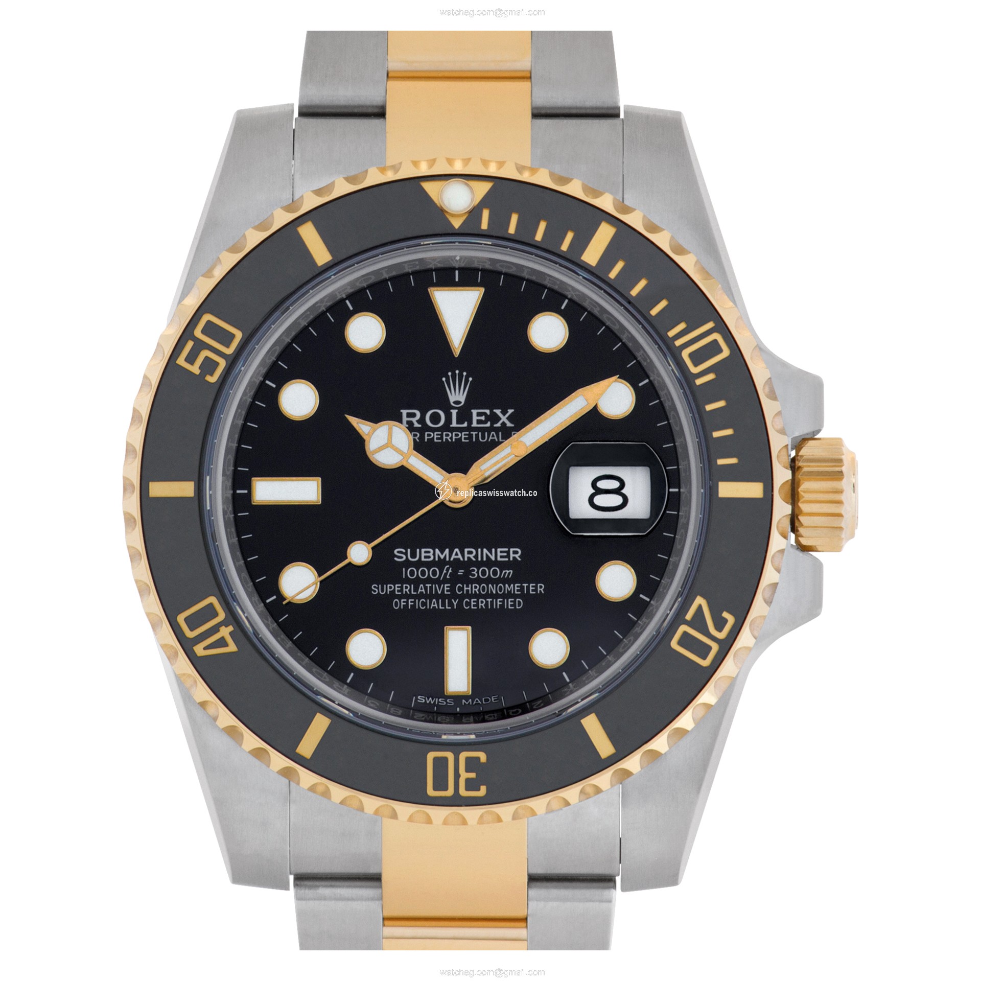 Rolex 116613 Submariner Automatic Male 18k gold & Stainless Steel Replica Rolex 116613 Submariner Automatic Male 18k gold & Stainless Steel Replica