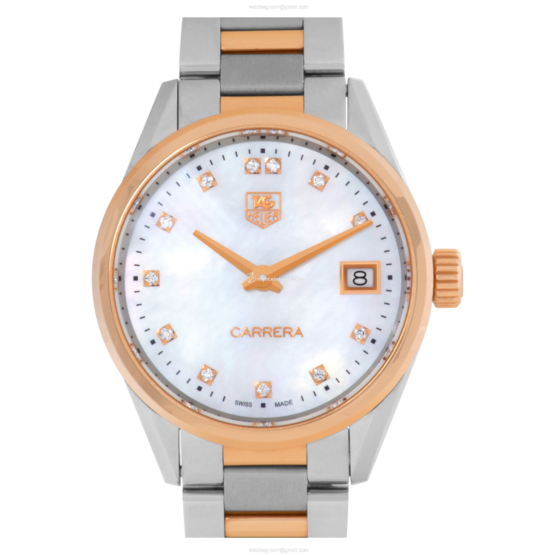 Tag Heuer WAR1352.BD0779 Carrera Quartz Female 18k rose gold & stainless steel Replica Tag Heuer WAR1352.BD0779 Carrera Quartz Female 18k rose gold & stainless steel Replica