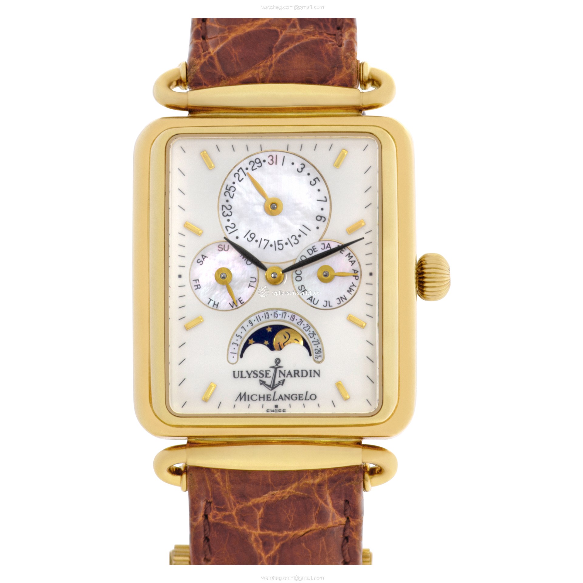 Ulysse Nardin 161.42 Michelango Automatic Male 18k yellow gold Replica Ulysse Nardin 161.42 Michelango Automatic Male 18k yellow gold Replica