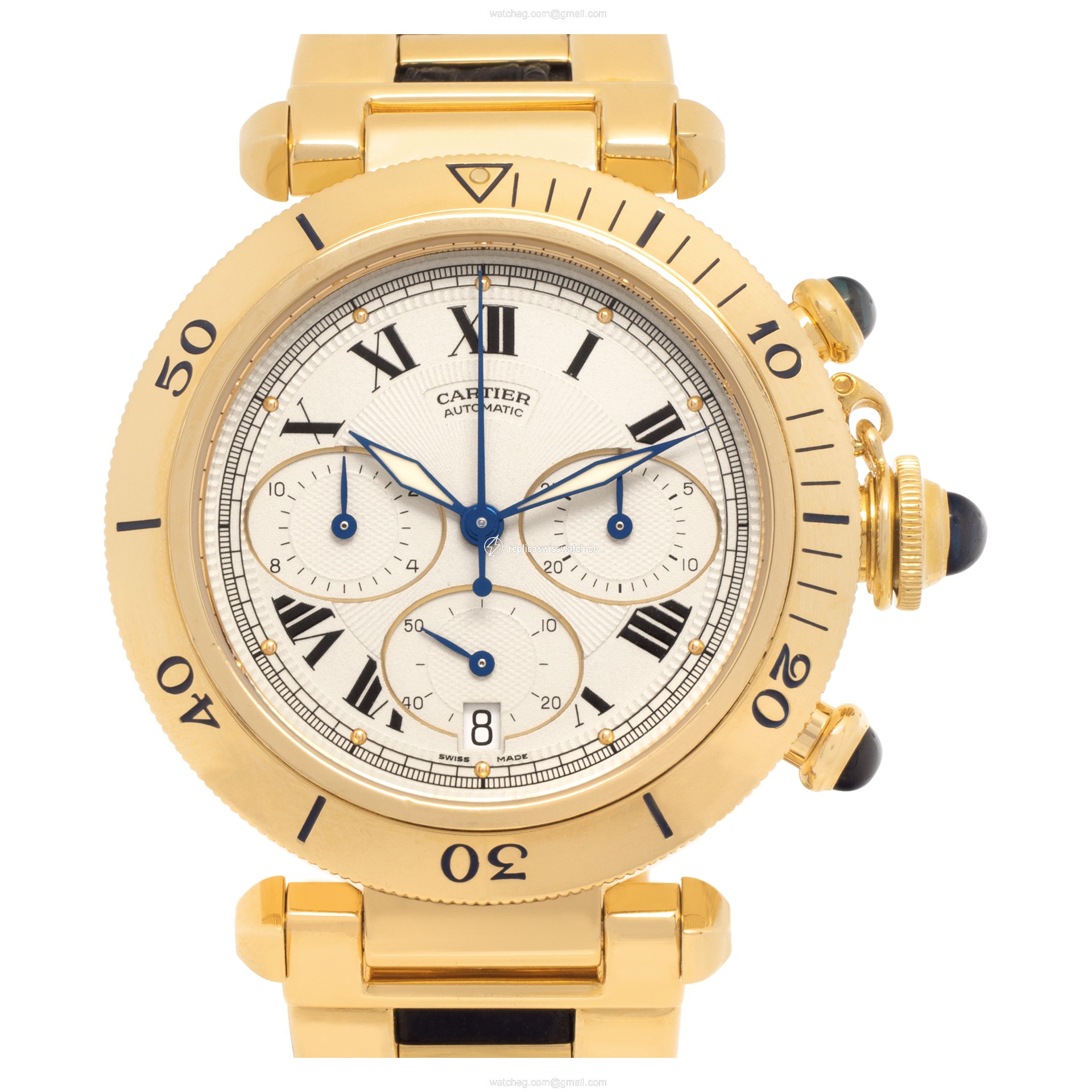 Cartier 2111 Pasha Chronograph Automatic Unisex 18k yellow gold Replica Cartier 2111 Pasha Chronograph Automatic Unisex 18k yellow gold Replica